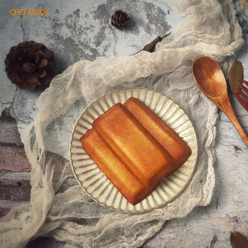 CHEFMADE Financier Cake Pan, 8-Cavity Non-Stick Rectangle Muffin Pan Biscuits Cookies Bakeware for Oven Baking (Champagne Gold) - Image 5